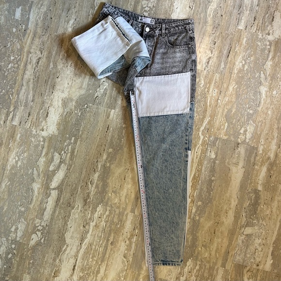 Refuge Denim MOM Patchwork Jeans. Three Shades of Denim. - Picture 8 of 12